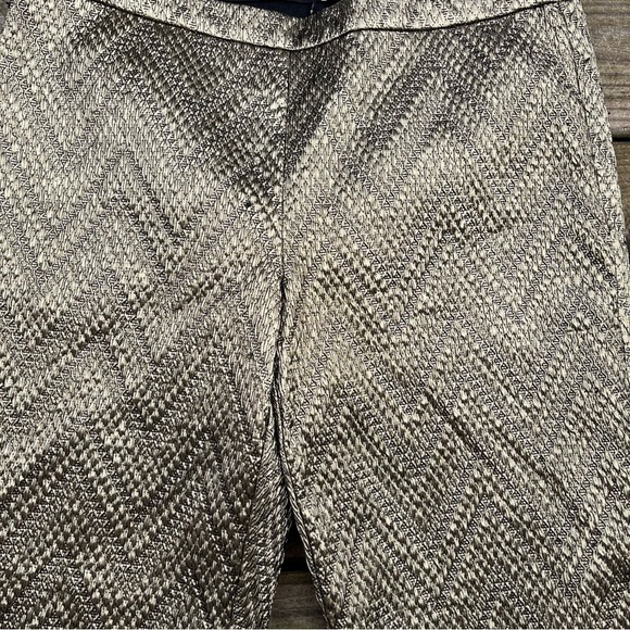 Trina Turk Gold Metallic Straight Leg Pants Weave Size 4 - Picture 6 of 12